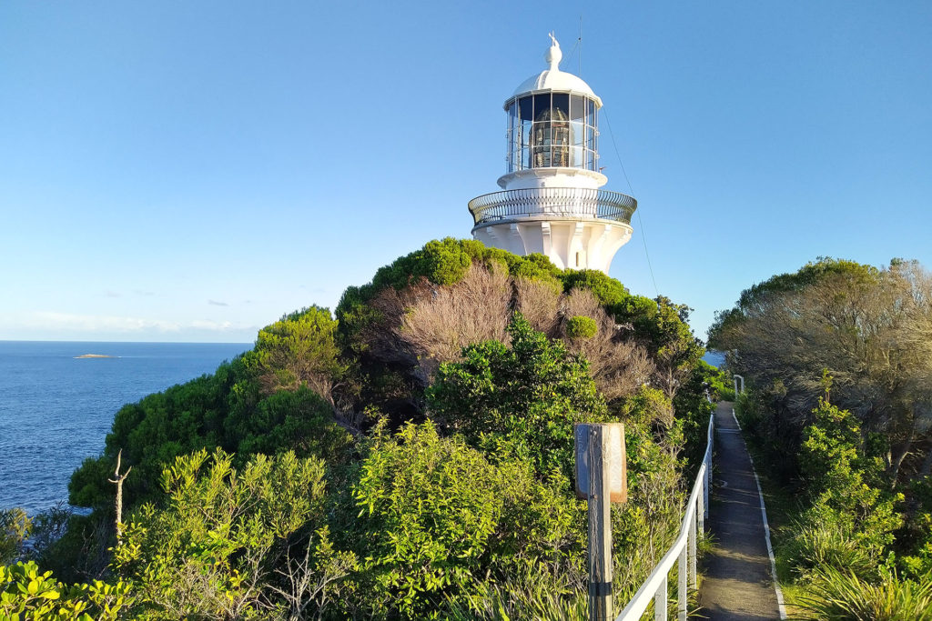 The pretty Sugarloaf Point Lighthouse overlooks Sugarloaf Bay