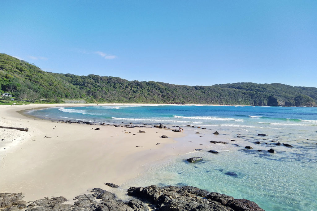 The cool clear waters at Number One Beach, Seal Rocks