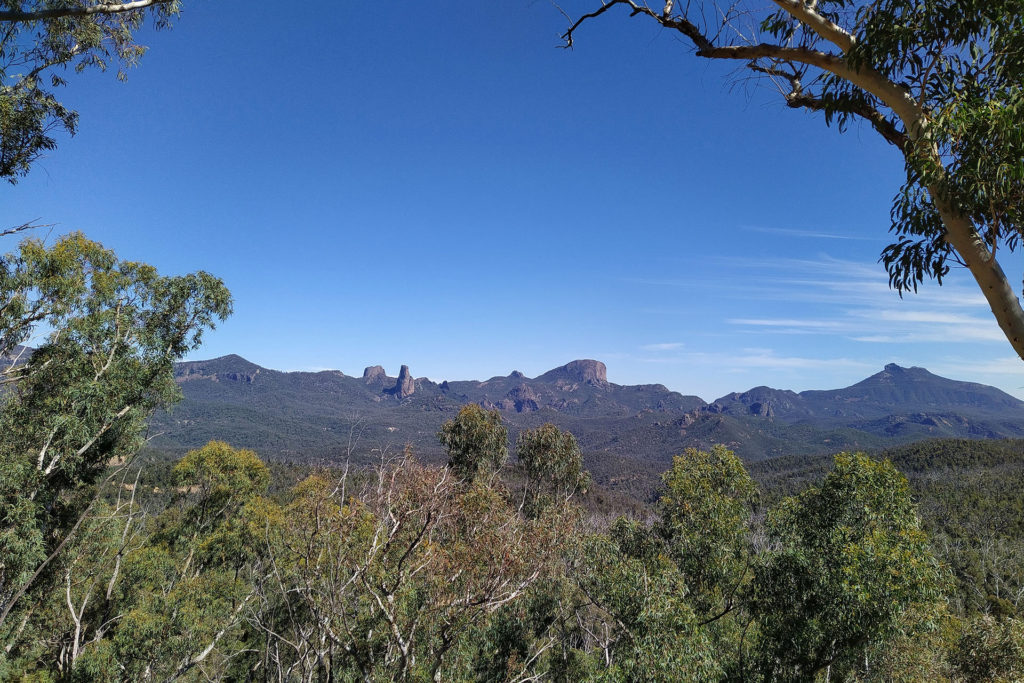 Whitegum Lookout is the ideal place to view the Warrumbungles.